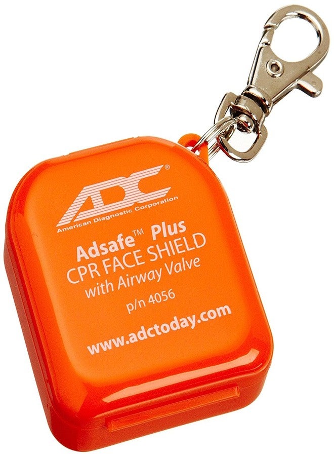 ادس واقي وجه للإنعاش القلبي الرئوي للاستخدام مرة واحدة من أدسيف بلس، مزود بسلسلة مفاتيح وحافظة، للبالغين، برتقالي، 2.4 أونصة (71 غرام) - Image 2